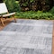 World Rug Gallery Contemporary Distressed Boxes Weather Resistant Indoor/Outdoor Area Rug 5' x 7' Gray 4032GRAY5X7 - alternate 1